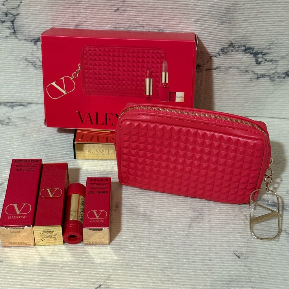 Valentino Full Size Nude and Red Lipstick Set with Mini Bag - Picture 7 of 15